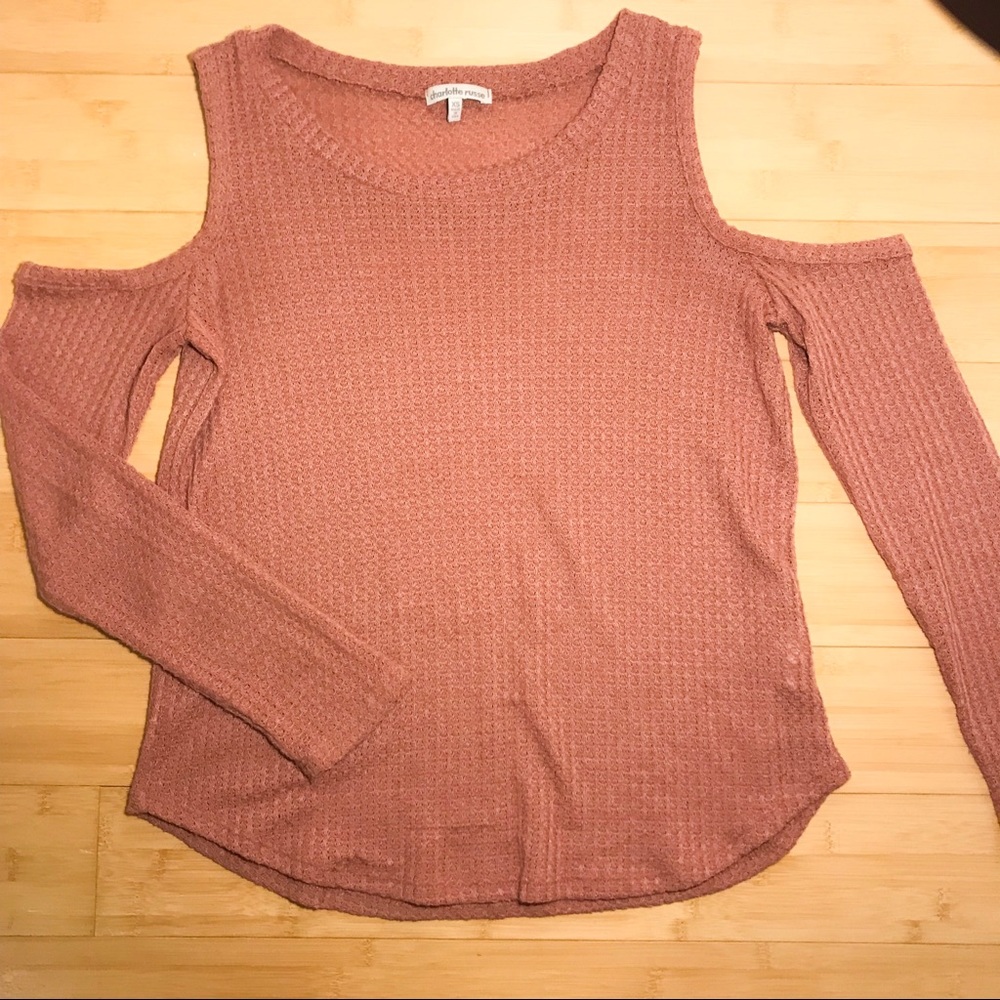 Knitted Cold Shoulder Sweater